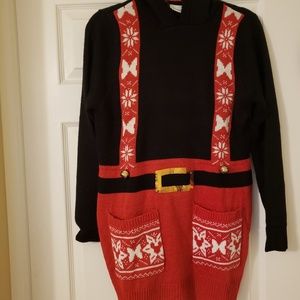 Disney parks Christmas sweater hooded ears and bow